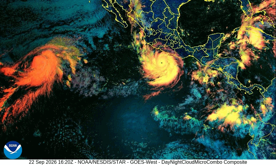 GOES-18 Day Night Cloud MicroCombo Pacífico Este