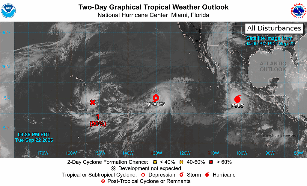 Pronóstico Tropical 2 días - Pacífico Este