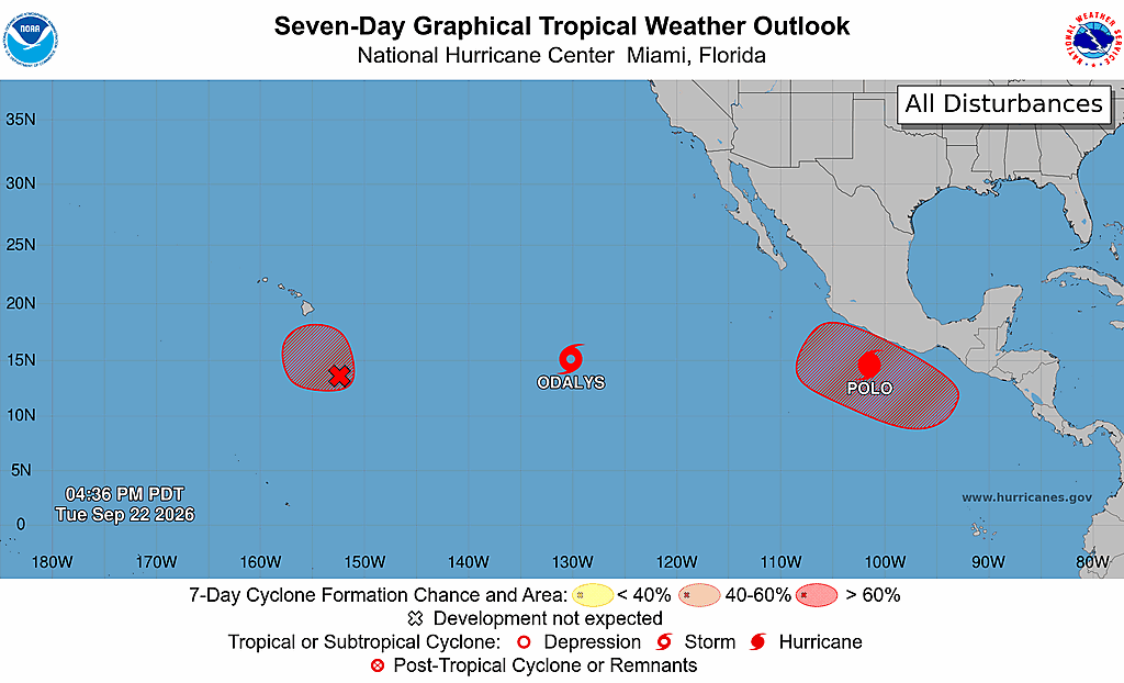 Pronóstico Tropical 7 días - Pacífico Este
